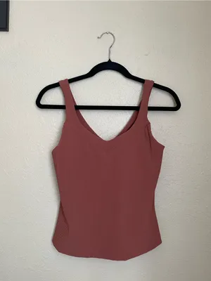 Beyond Yoga Impulse Ribbed Classic Tank Size Small Terracotta Rust V Neckline thumbnail 5