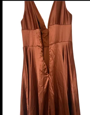Cinderella Sienna Prom Dress V Neck Long Satin With Slit Formal Evening Sz(6) thumbnail 7