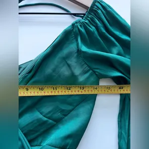 Hello Molly Sunrise Memories Romper Forest Green long sleeve XS 2 thumbnail 7