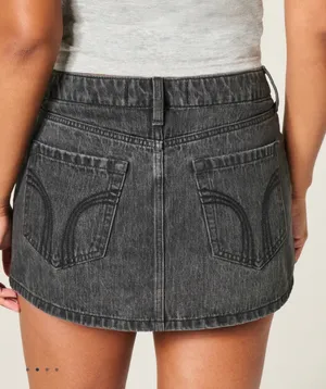 Hollister Black Jean Skirt thumbnail 2