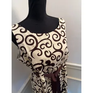 NWT Vintage R&K Originals Scroll Swirl Dress Sleeveless Midi Belted Indie Sleeze thumbnail 2