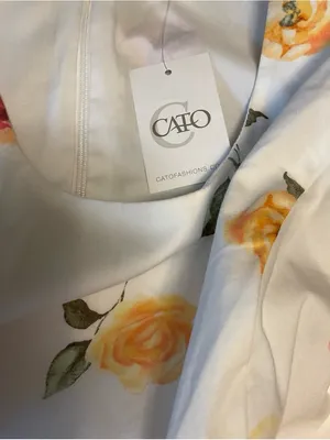 Cato White Dress with Subtle Pink Floral Detail thumbnail 6