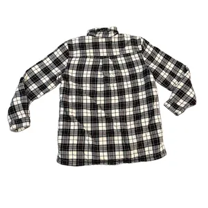 L.L Bean Women's Fleece Lined Shacket Medium Plaid Jacket Black Ivory Red thumbnail 3
