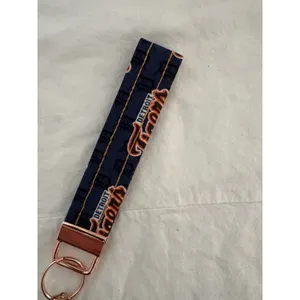 Detroit Tigers MLB Team Wrist Strap Key Fob Keychain 1" x5.5" Handmade Baseball thumbnail 2