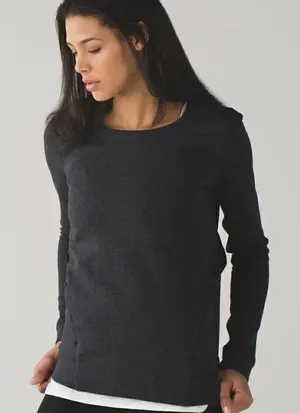 Lululemon Heathered Black Pullover Sweatshirt Top thumbnail 1