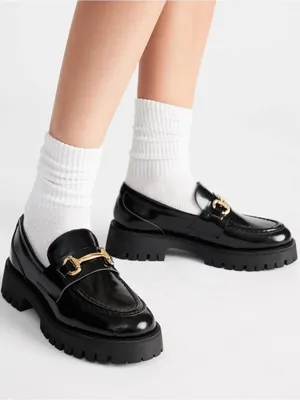 Steve Madden women black leather platform loafer Approach shoes US 10 thumbnail 5