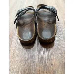 Birkenstock Arizona Black Leather‎ Two Strap Comfort Sandals Women's Size 38 thumbnail 5