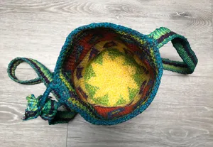 handmade knit crochet hippie boho crossbody bag thumbnail 4
