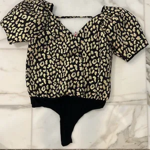 Buddy Love Puff Sleeve Body Suit Size Large NWT thumbnail 2