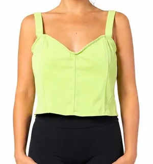 Pretty Little Thing green corset top thumbnail 1