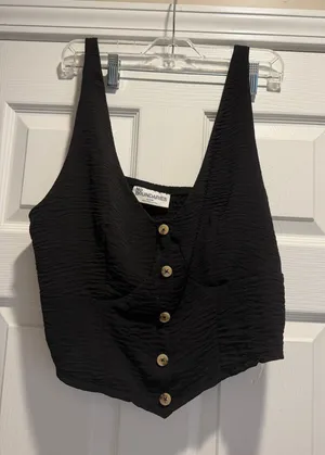 Linen tank top Black Size XL thumbnail 1