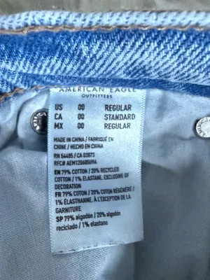 American Eagle Super High Rise Straight Jeans Size 00 Light Wash Stretch thumbnail 2