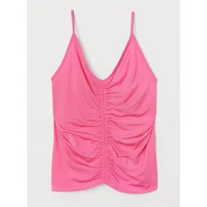 H&M Women Top XS Hot Pink Viscose Blend Sleeveless Draped Camisole Fit Tank thumbnail 3