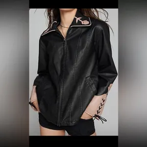Kimchi Blue Shauna Western Oversized Faux Leather Jacket. Size Large thumbnail 2
