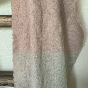 Warm Winter Scarf - Pink Gray Wrap Around thumbnail 4
