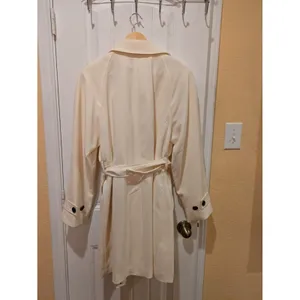 Ann Klein Belted Trench Coat Ivory- Women’s M thumbnail 11