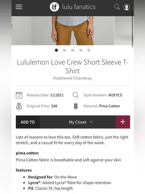 Lululemon Love Crew Short Sleeve T-Shirt Heathered Chambray thumbnail 6