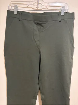 Quince Ultra-Stretch Ponte Straight Leg Pants Olive Green Size Large thumbnail 9
