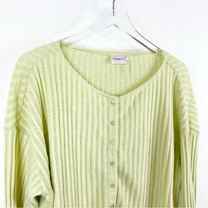 Urban Outfitters Out From Under Button Front Long Sleeve Top Women's M Green Y2K thumbnail 4