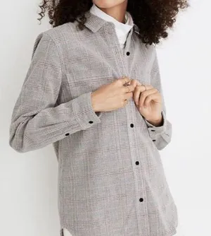 Madewell Corduroy Classic Ex-Boyfriend Shirt in Dermott Plaid thumbnail 1