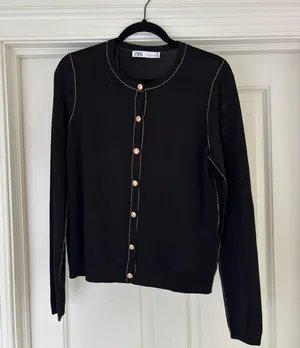 ZARA Black and Gold Cardigan thumbnail 2