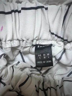SHEIN White and Black Grid-Print Set thumbnail 2
