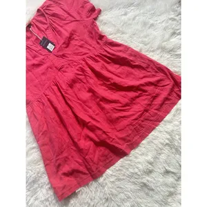 NWT Universal Thread Linen Blend Babydoll Top XL Pink Short Sleeve V-Neck thumbnail 3