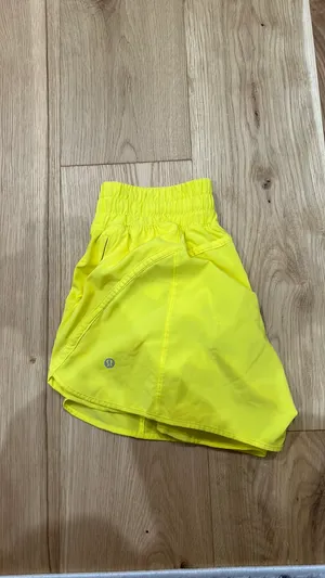 Lululemon hotty hot shorts neon yellow I believe they are 4’ thumbnail 3