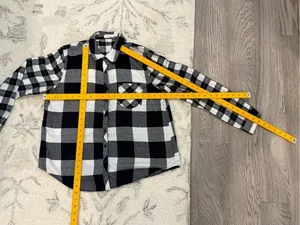 Maurices Black White Plaid Flannel Button Down Shirt Large thumbnail 9