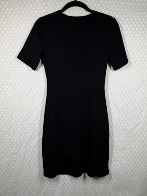 Reformation Black‎ Ribbed Short Sleeve Dress thumbnail 5