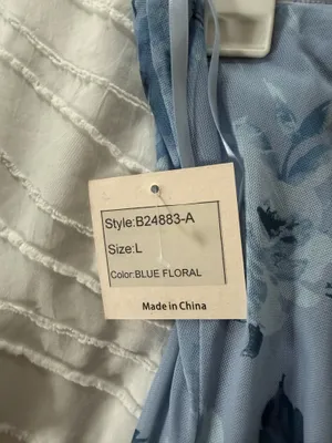 Passports Midi Strapless Blue Floral Dress thumbnail 4