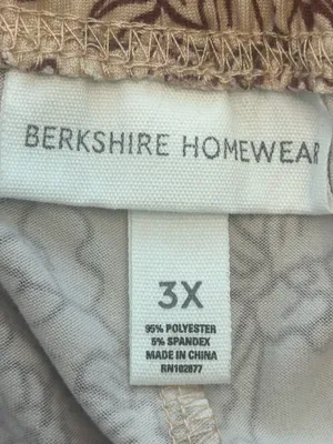 NWT Berkshire Homewear Pajama Set 3X Silky Smooth Notch Collar Floral PJs plus thumbnail 8
