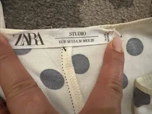 zara cotton polka dot dress limited edition side pocket size medium thumbnail 15