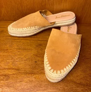 Sam Edelman Austin Camel Brown Suede Woven Espadrille Slip On Mules Size 9 thumbnail 1