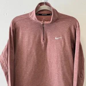 Nike Women's‎ Performance 1/4 Zip Activewear Athleisure Top Dusty Pink XL thumbnail 3