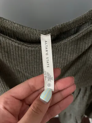 Altard state green ribbed blouse  thumbnail 3