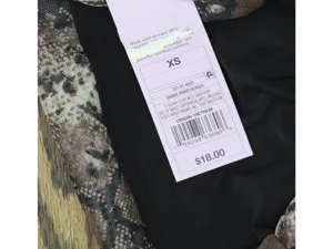 NWT Wild Fable Mesh Long Sleeve Off the Shoulder Party T-Shirt Brown Multi XS thumbnail 6