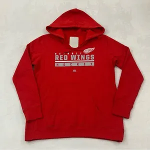 Detroit Red Wings Majestic Fan Fashion NHL Pullover Hoodie Sweatshirt Women’s L thumbnail 1