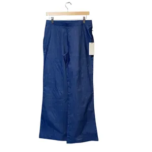 Milk & Honey Womens Indigo Blue 2 Piece Peplum Camisole and Wide Leg Pant Set L thumbnail 2