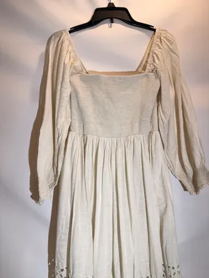 Free People Perfect Storm Black Embroidered Sheer Lace Midi Dress Size M thumbnail 5