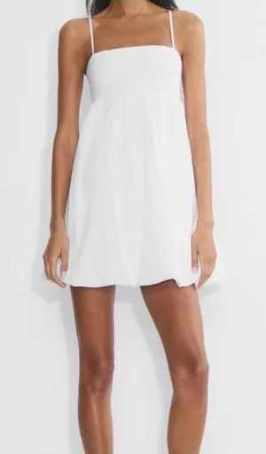 Aritzia White Spaghetti Strap Babydoll Dress thumbnail 1