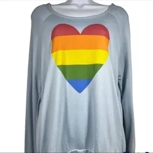Sundry Rainbow heart Sweatshirt thumbnail 2