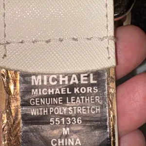 Michael Kors Woven Straw Belt Tan Orange White Leather Gold D-Ring Buckle 42" thumbnail 9