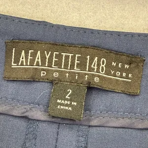 Lafayette 148 New York Barrow Blue Wool Straight Leg Trousers Womens Petite‎ 2 thumbnail 2