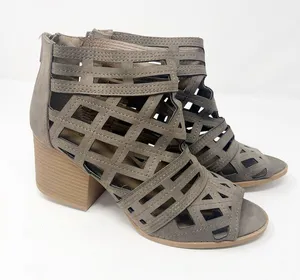 Qupid Women's Caged Block Heel Booties‎ Sz 8.5 thumbnail 1
