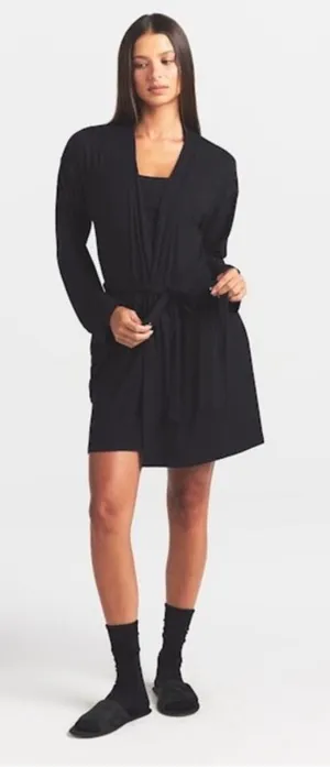 NWT Skims Sleep Short Robe in Onyx thumbnail 1