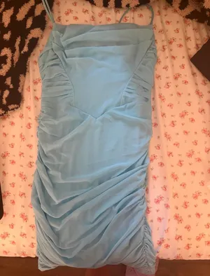 Hello Molly Light Blue Mini Dress thumbnail 2