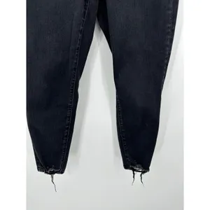 American Eagle Women 4 Short Black‎ Curvy Hi Rise Jegging Crop Button Fly Jeans thumbnail 3