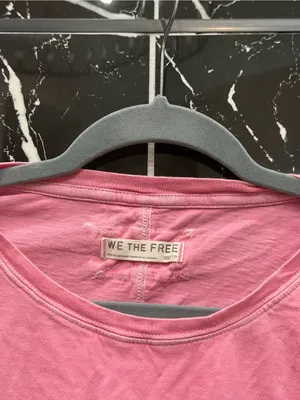 Free People We the Free Pink Tshirt Top 100% Cotton thumbnail 3