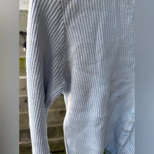 Brandy‎ Melville Baby Blue Button Cardigan Sweater Ribbed Preppy Academia thumbnail 2